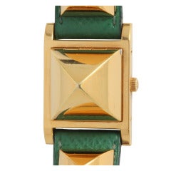 Hermes Lady's Gold-Filled Medor Wristwatch witch Concealed Dial circa 2000s