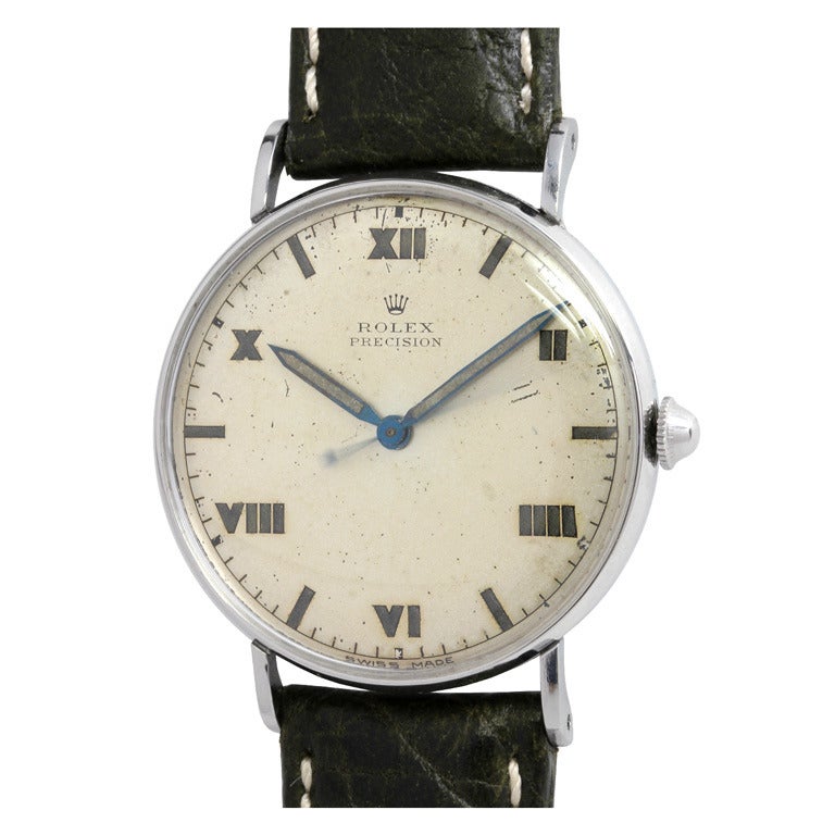Rolex Stainless Steel Oversized Wristwatch circa 1940s