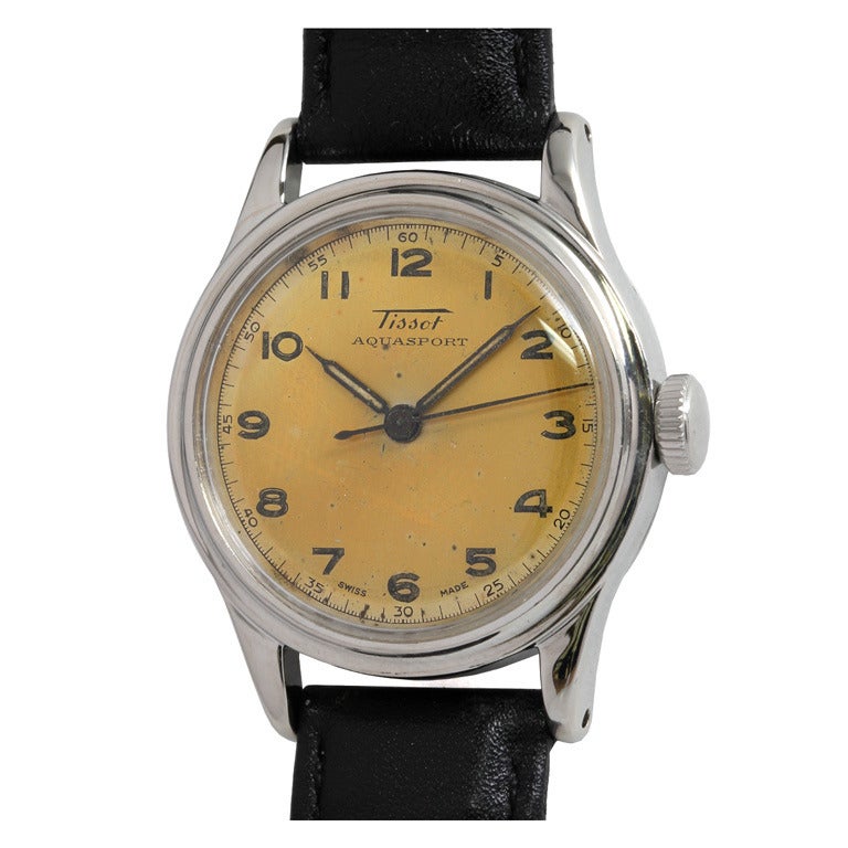 Tissot Stainless Steel Aquasport Wristwatch circa 1950s