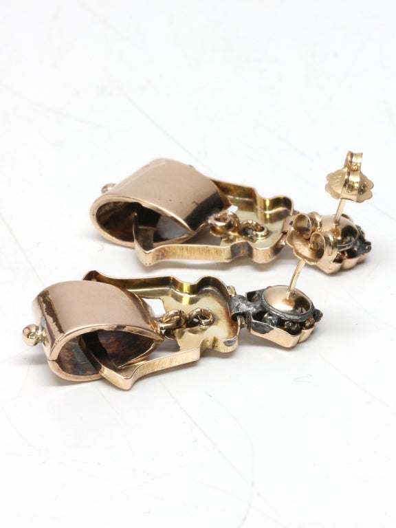 Enamel Gold Victorian Era Earrings c1880 at 1stDibs