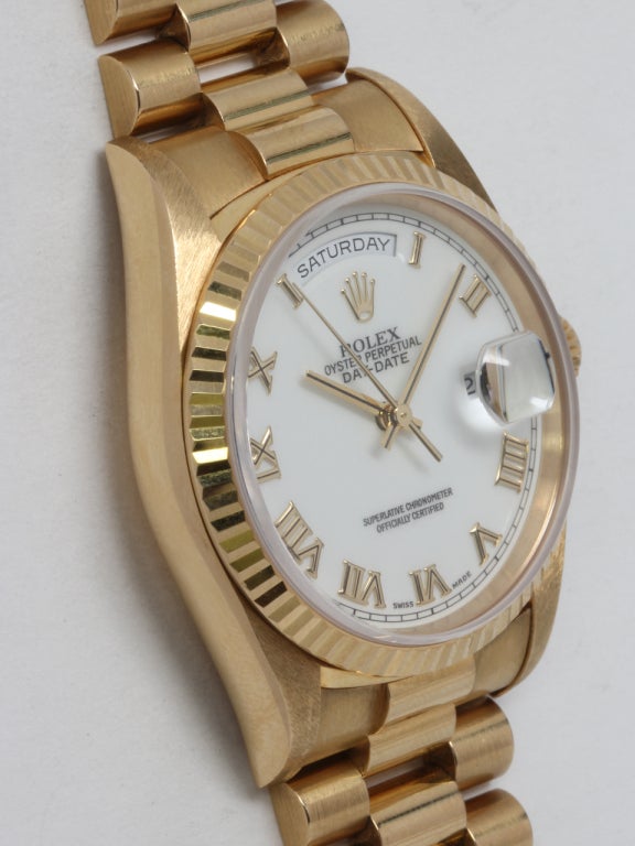 Rolex Yellow Gold Day-Date President Wristwatch circa 1995