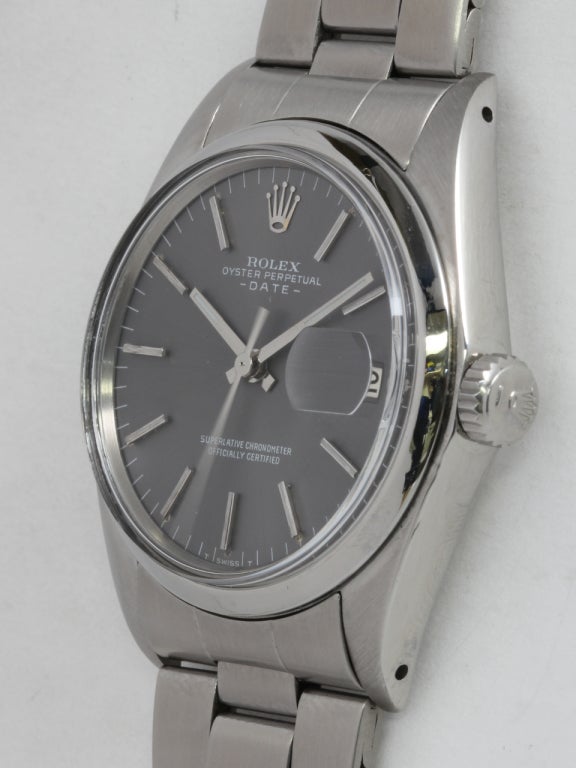 Rolex Stainless Steel Date Wristwatch circa 1977 In Excellent Condition In West Hollywood, CA