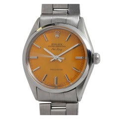 Rolex Stainless Steel Airking Wristwatch circa 1977 with Custom-Colored Dial