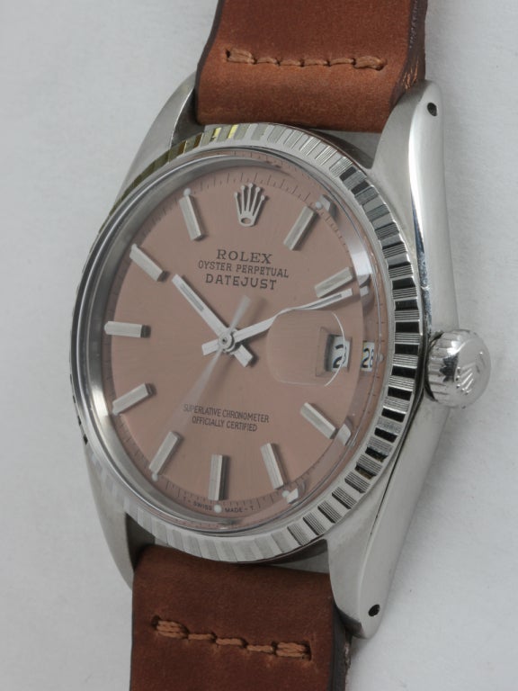 Rolex Stainless Steel Datejust Wristwatch circa 1967 In Excellent Condition In West Hollywood, CA