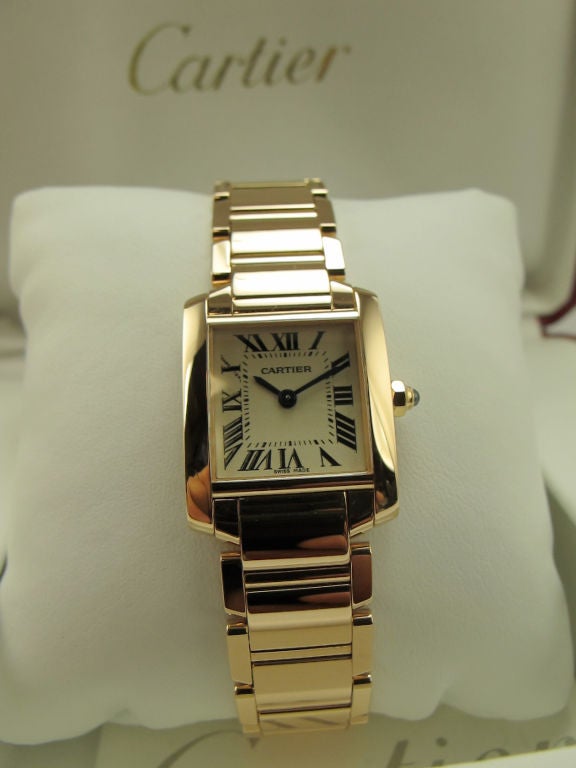 Cartier 18K PG Tank Francaise Lady's Small Size Retail $16, 500 2