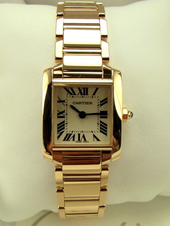 Cartier 18K PG Tank Francaise Lady's Small Size Retail $16, 500 3