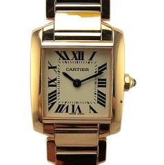 Cartier 18K PG Tank Francaise Lady's Small Size Retail $16, 500