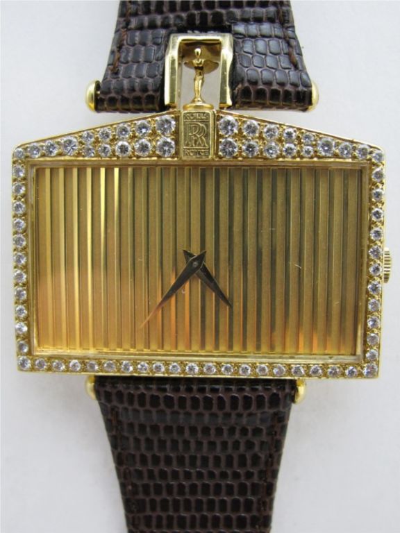 Corum Rolls Royce Grill in 18K YG case with with diamond bezel and 
