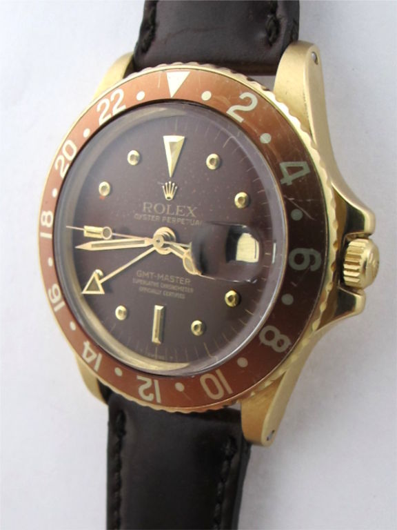 Women's Rolex 18K YG GMT-MASTER ref# 1675 circa 1977