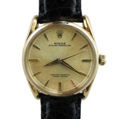 Rolex 14K YG Oyster Perpetual Bombe case ref# 1010 c. 1967