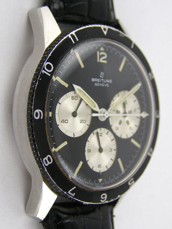 Women's or Men's Breitling Co-Pilot Chronograph c. 1960 w/Venus 178 movement