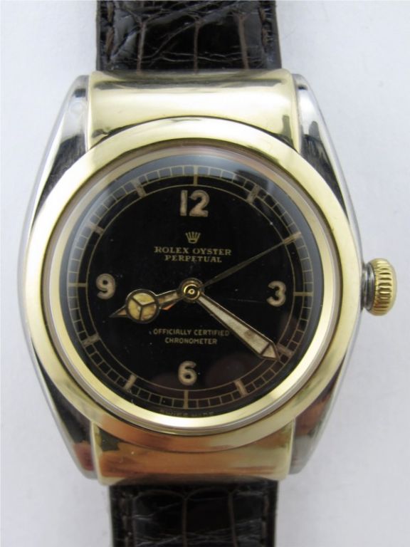 Rolex SS/14K  Hooded Bubbleback correct ref 3065 circa 1948