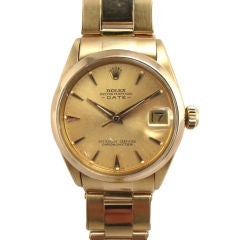 Rolex 18K Pink Gold  Midsize Oyster Perpetual Date c.1960's