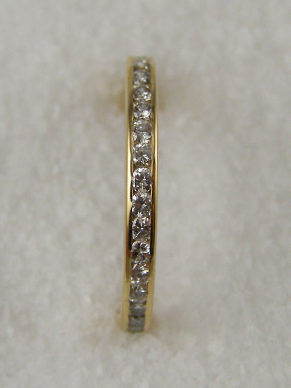 Yellow Gold and Diamond Tiffany & Co Eternity Band In Excellent Condition For Sale In West Hollywood, CA
