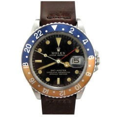 Vintage Rolex Steel GMT ref #1675 serial #1.8 million circa 1968