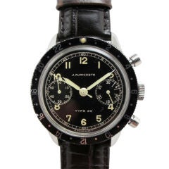 J Auricoste Steel French aviator's flyback chronograph c.1960s