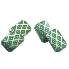 Sterling Silver 
Enamel Cufflinks