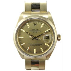 Rolex 18K yellow gold Oyster Perpetual Date ref 1500 c. 1970's.