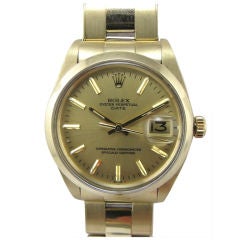 Rolex 18K yellow gold Oyster Perpetual Date ref 1500 c. 1970
s.