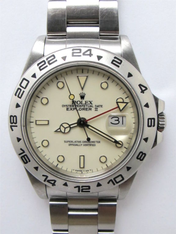 Rolex Steel Explorer II ref# 16550 Cream Dial circa 1984