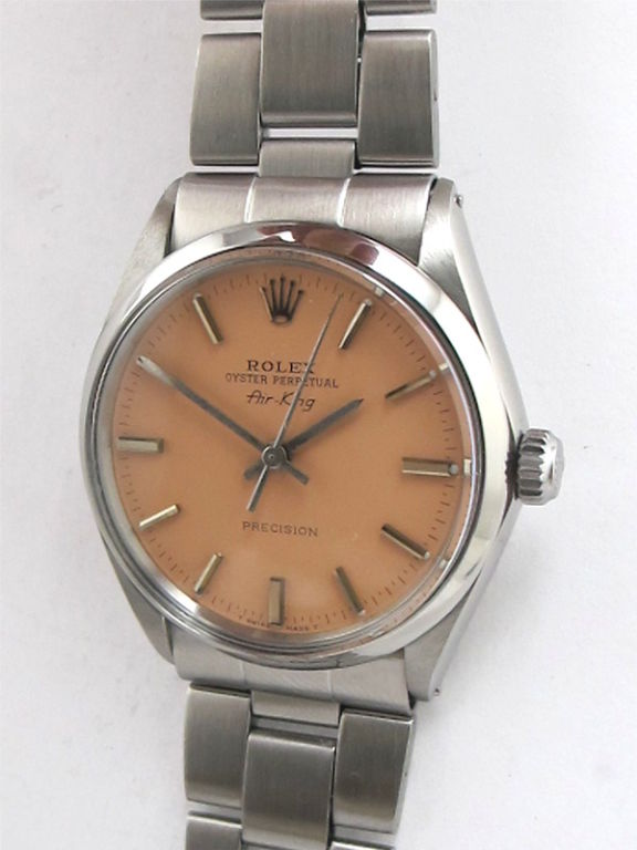 Rolex SS Airking ref # 5500 34mm serial #2.7 million circa 1971 with custom colored 