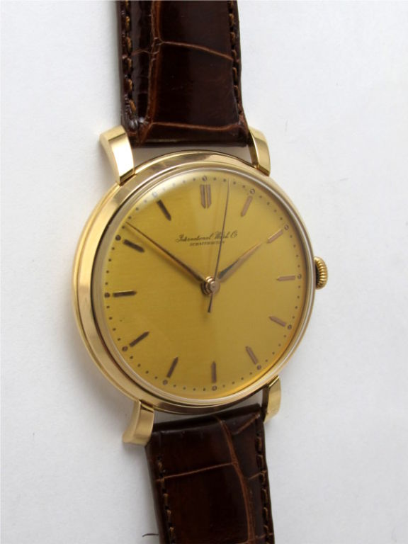 Women's or Men's IWC Gold Dress Model Watch c. 1950s