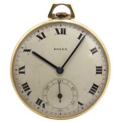 Rolex Gold 14 Size Open Face Pocket Watch ref. 2441