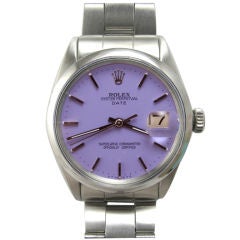 Rolex Steel Oyster Perpetual Date ref. 1501 Custom Lavender Dial