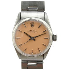 Vintage Rolex Steel Midsize Oyster Perpetual  "Summer Peach" Dial c.1958