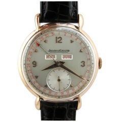 Jaeger LeCoultre Men's Pink Gold Triple-Date Watch c. 1950s