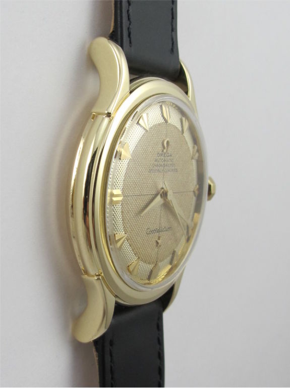 Women's or Men's Omega Constellation Gold Rare Exceptional 2-Tone Textured Dial