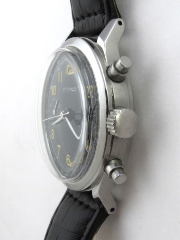 Eterna Steel Manual Wind Chronograph circa 1950's