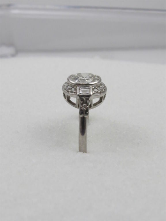 Women's Vintage Engagement Ring Platinum 1.12ct Old European Cut H/VS1 circa 1930s For Sale