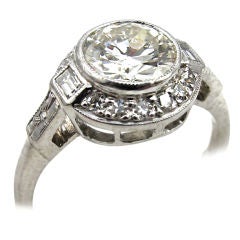 Vintage Engagement Ring Platinum 1.12ct Old European Cut H/VS1 circa 1930s
