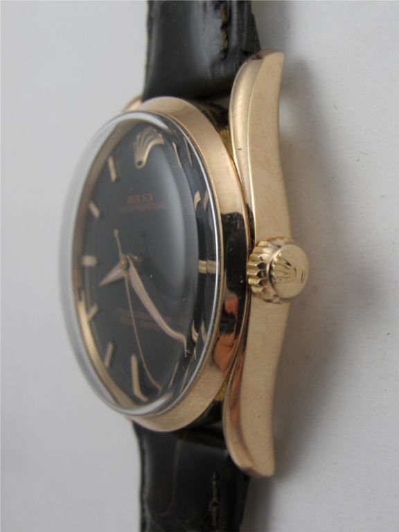 Rolex 18K Pink Gold Bombe serial # 57, xxx circa 1955.