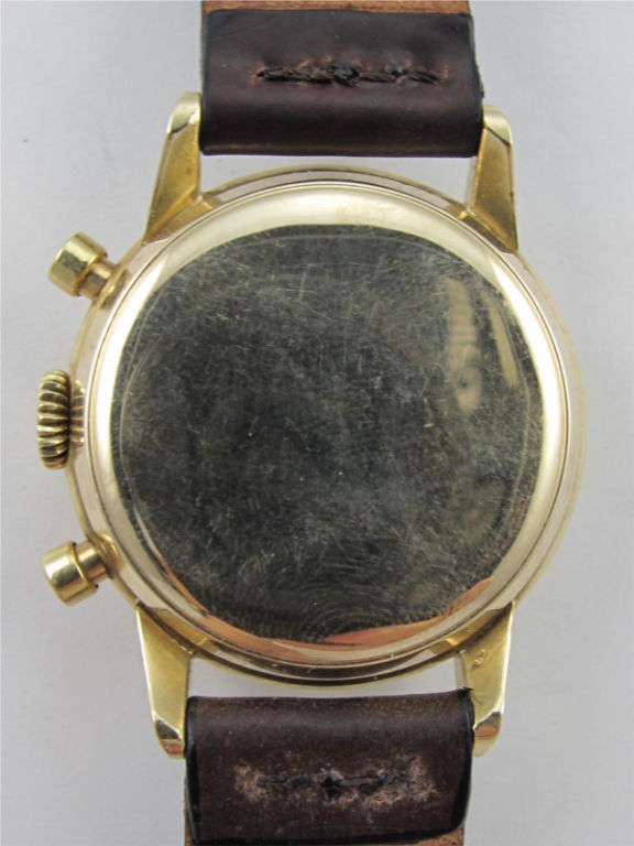 Longines Gold Chronograph Wristwatch, circa 1950 In Excellent Condition In West Hollywood, CA