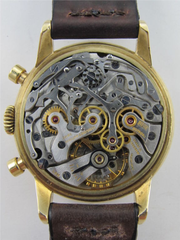 Longines Gold Chronograph Wristwatch, circa 1950 1