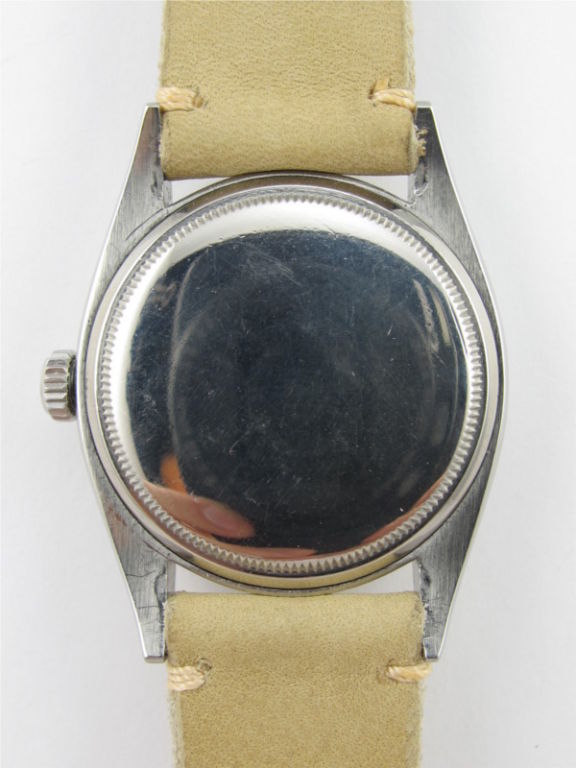 Women's or Men's ROLEX Steel Daejust Antique White Dial circa 1957