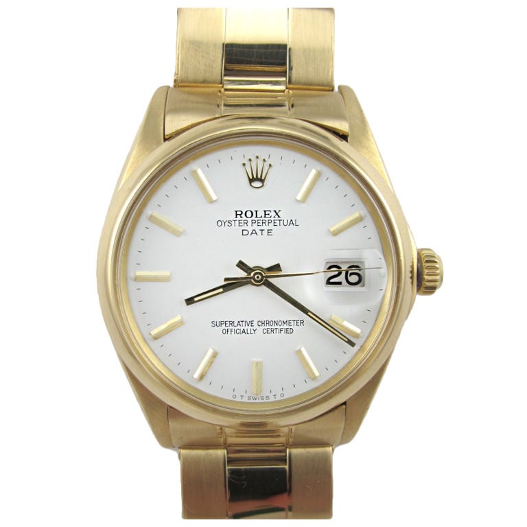 ROLEX Gold Oyster Perpetual Date ref 