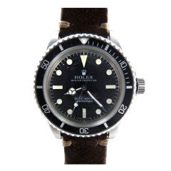 Vintage Rolex SS Submariner ref # 5513 circa 1977 so called "maxi" dial