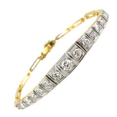 Vintage Art Deco Gold and Diamond Bracelet