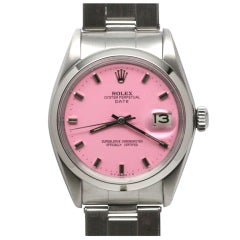 Vintage ROLEX Steel Oyster Perpetual Date ref. 1500 "Peppermint" Dial