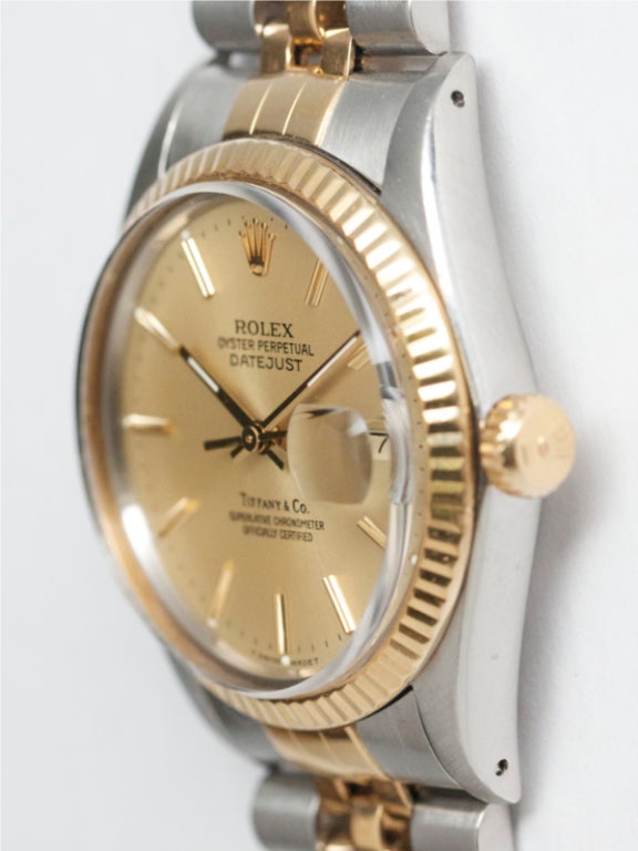 Rolex Steel Gold Datejust ref # 16013 circa 1980