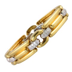 Marlene Stowe Yellow Gold and Platinum Bracelet with Diamonds