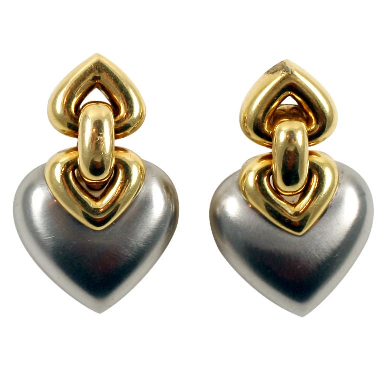 Classic Bulgari Heart Earring For Sale