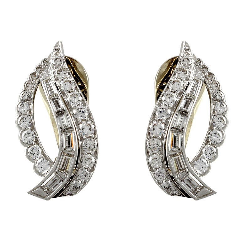 Elegant Diamond Earrings For Sale