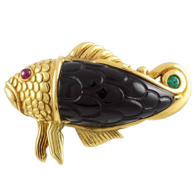 Hammerman Fish Brooch For Sale