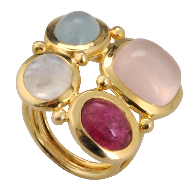 Gold and Four Stone Ring at 1stDibs