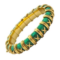 Tiffany & Co. Schlumberger Green Enamel Bracelet