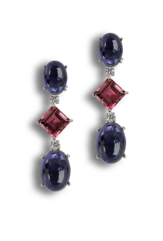 Marlene Stowe Iolte and Tourmaline Earring